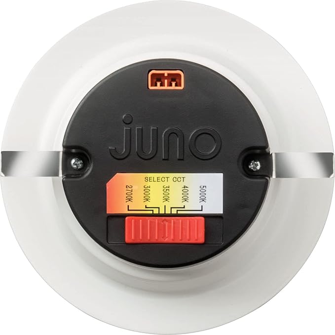 Juno E Series 4" LED Ceiling Light, Baffle Trim Recessed Lighting with 5-in-1 Switchable White Color, 700 Lumens, Wet Rated LED Downlight, Dimmable, White, 12-Pack