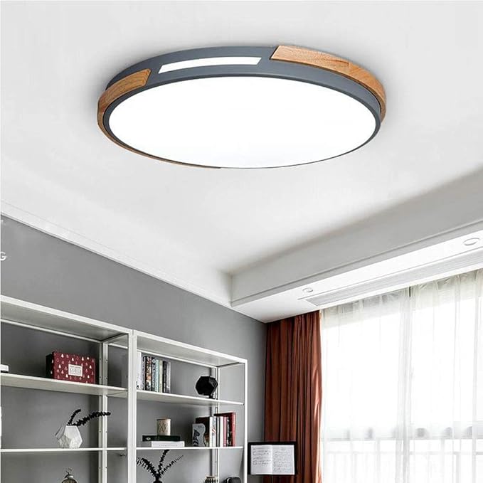 American Minimalist LED Ceiling Lamp Living Room Ultra-Thin Modern Bedroom Ceiling Recessed Lamps Round Solid Wood Kitchen Corridor Ed Ceiling Lamp 40cm 30cm 50cm