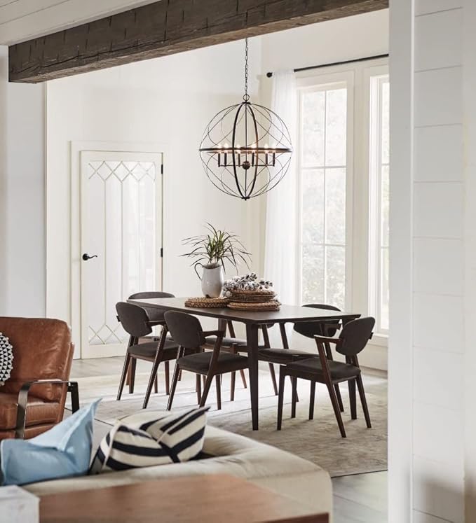 Progress Lighting Brandywine Collection 6-Light Farmhouse Sphere Pendant Light Silver Ridge
