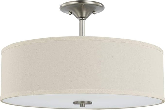 Progress Lighting P350168-009 Inspire Close-to-Ceiling, Nickel 11.50x18.00x18.00