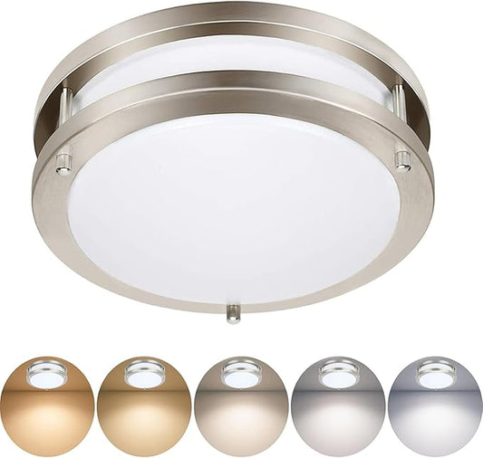 Drosbey 32W Dimmable LED Ceiling Light Fixture, Flush Mount Ceiling Lights for Kitchen, Bathroom, Bedroom, Hallway, 2700K/3000K/3500K/4000K/5000K Adjustable, 300W Equivalent, UL Listed