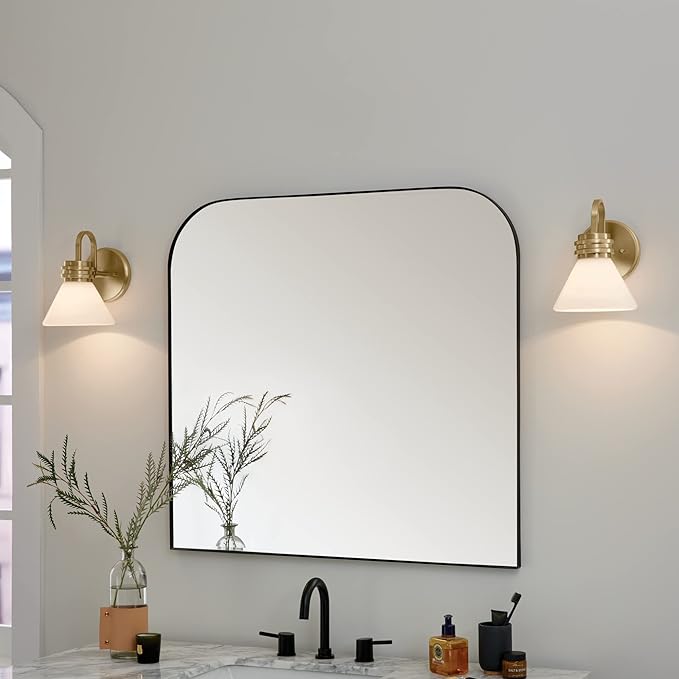 Kichler Farum 9.5 Inch 1 Light Wall Sconce with Opal Glass in Champagne Bronze, for Fireplace, Kitchen, Bedroom, Hallway, or Vanity, (7.25" W x 9.5" H), 55153CPZ