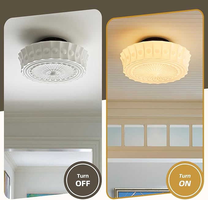 Milk Glass Schoolhouse Ceiling Light - 14 Inch Vintage Mid Century Modern Flush Mount Lighting Fixtures - Antique Art Deco Lamp for Hallway Bedroom Kitchen Entryway Laundry Foyer Bathroom Dining Room