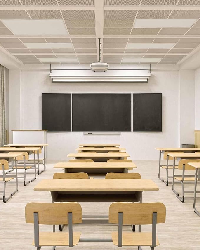 Magnetic Light Cover for Classroom Drop Ceiling,1 Pack 4x2 Ft Fluorescent Light Covers for Office Home Ceiling Light Beige Solid Color Lampshade
