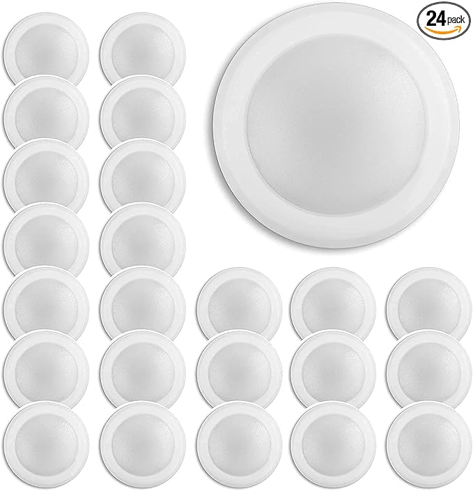 7.5 Inch Flush Mount Ceiling Light Fixture| 16.5W, 1500Lm, 120V, 6000K Modern Kitchen Recessed Ceiling Lamp | Wet Location Dimmable LED Light | ETL, 4/6" J-Box, White (24 Pack)