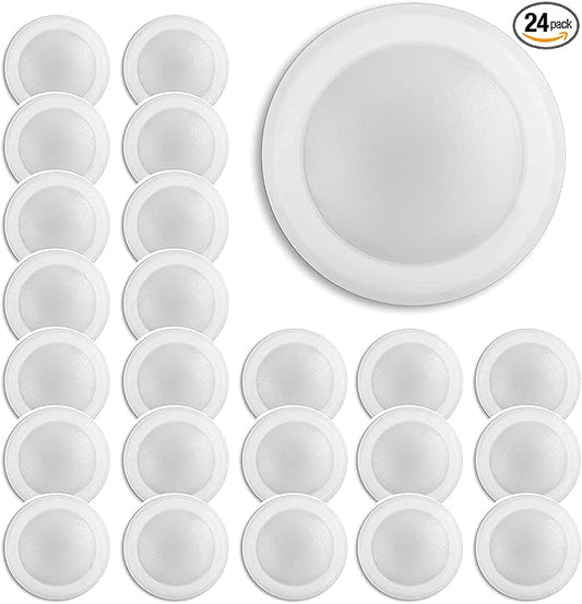 7.5 Inch Flush Mount Ceiling Light Fixture| 16.5W, 1500Lm, 120V, 6000K Modern Kitchen Recessed Ceiling Lamp | Wet Location Dimmable LED Light | ETL, 4/6" J-Box, White (24 Pack)