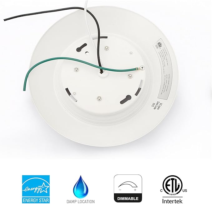 4 Inch LED Low Profile Recessed & Surface Mount Disk Light, Round, 10W, >600 Lumens, 3000K Warm White, CRI80, DOB Design, Dimmable, cETLus Listed, 1 Pack(White)