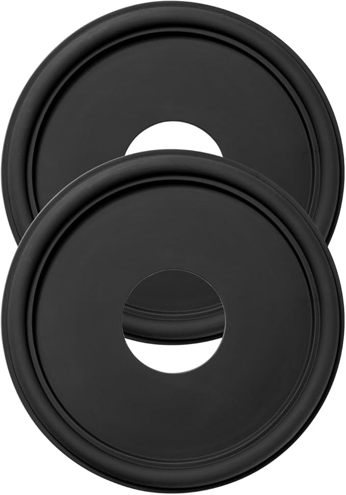 Black Molded PU Ceiling Medallion for Light Fixtures and Ceiling Fans 13 inch OD x 4 inch ID x 1 inch P Fits Canopies Up to 10.25 inch