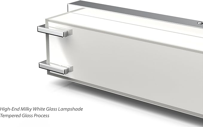 LED Bathroom Light Fixtures Over Mirror 32” Vanity Light with Milky White Lampshade 4000K Daylight Chrome Finishing Bath Bar (Chrome)
