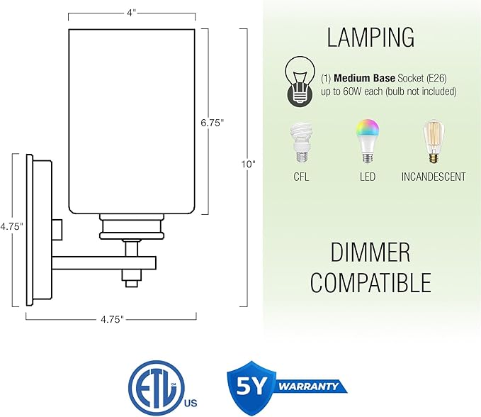 Kira Home Phoebe 8" Modern Wall Sconce with Frosted Seeded Glass Cylinder Shade, Industrial Wall Light with Cylinder Glass Shade, Chrome Finish
