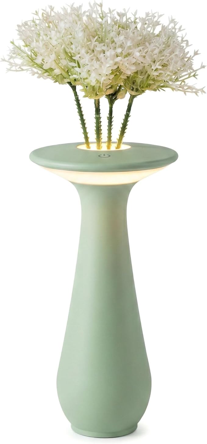 Flower Table Lamp,Rechargeable Coredless Table Lamp for Restaurant,Vase Lamp for Bedroom,Flower Lamp for Dining Table,Small Night Light,Gifts for Mom,Birthday Gifts for Women,Office,Home