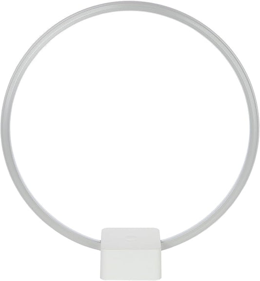 Brightech Circle LED Nightstand Lamp with USB Port – Compact Bed Stand Lamp for Bedroom, Living Room - Modern Asian Table & Desk Lamp on Side & End Tables - White