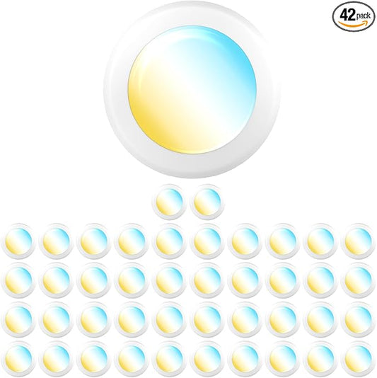 Sunco 42 Pack LED Disc Lights Ceiling 6 Inch, Flush Mount Disk Light, Recessed Can Lighting, 1050 LM, 15W (75W Equivalent), Selectable CCT 3000K/4000K/5000K/6000K/6500K, Dimmable, Damp Rated ETL