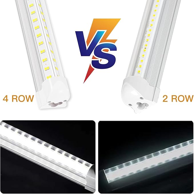AQIQUUT Led Shop Lights 4FT 50W 6500K 7000LM Clear White,Shop Light 4FT 110V Linkable Integrated V-Shape for Shop Garage,Warehouse,Workbench and Workshop Commercial Bay Lighting(10-Pack)