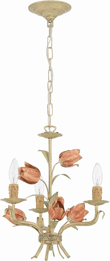 Crystorama Southport 3 Light Sage Rose Mini Chandelier