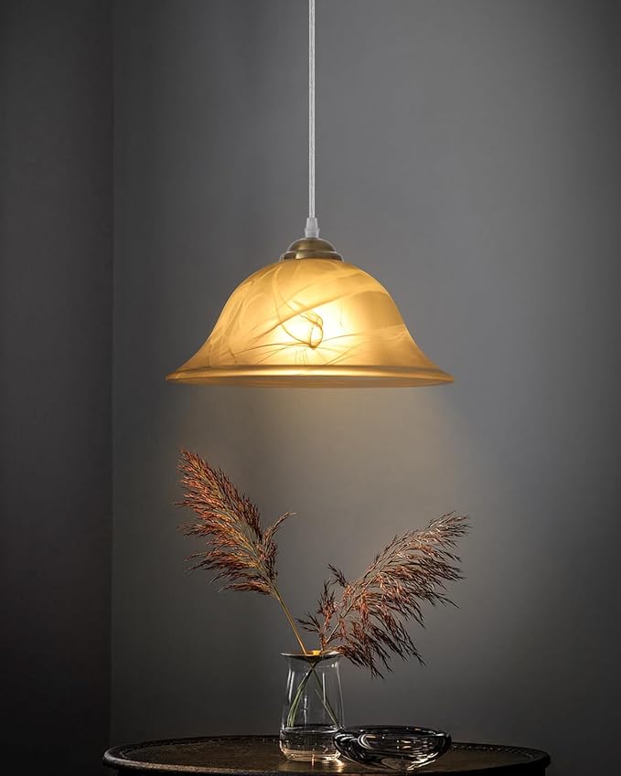 Glass Pendant Lights Kitchen Island, 11.8 Inch Frosted Glass Pendant Light, Gold Pendant Light 2-Pack, Kitchen Pendant Lights for Kitchen Island, Dining Room, Bar, Cafe