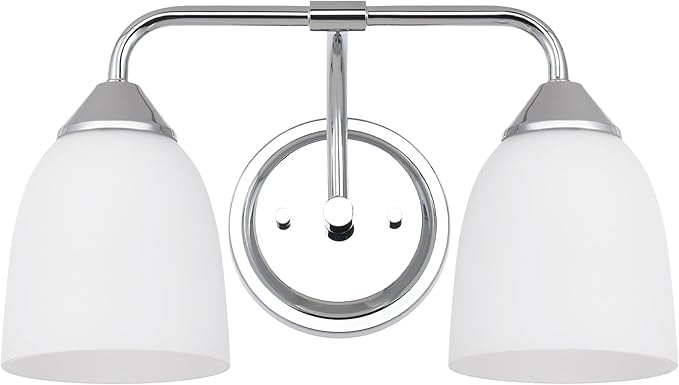 Chrome 2-Light Traditional Bathroom Vanity Light Fixtures Over Mirror, Modern Vanity Lights for Living Room, Standard E26 Base, Chrome