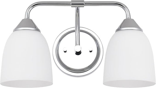 Chrome 2-Light Traditional Bathroom Vanity Light Fixtures Over Mirror, Modern Vanity Lights for Living Room, Standard E26 Base, Chrome