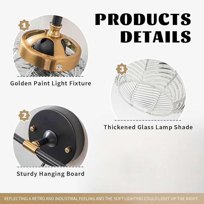 Bathroom Vanity Light Clear Glass Globe Wall Light Fixture Ribbed Glass Shade Mid Century Wall Sconce Lights Fixtures Over Mirror Modern Art Deco Sconces Farmhouse Bathroom Lighting
