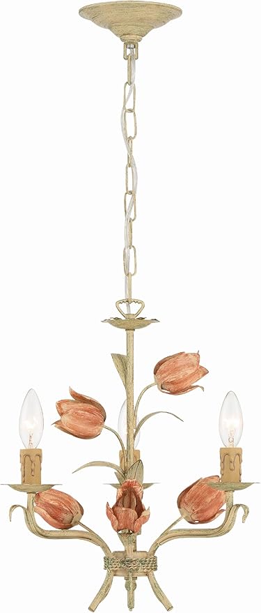 Crystorama Southport 3 Light Sage Rose Mini Chandelier