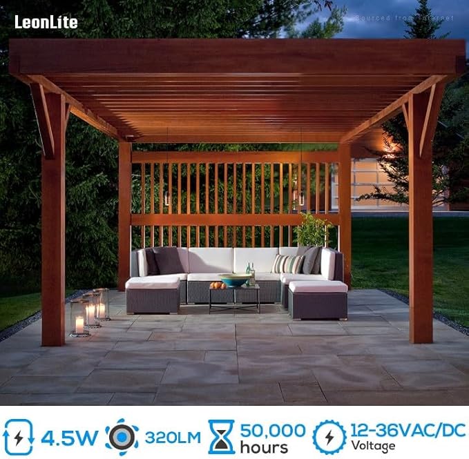 LEONLITE Low Voltage Hanging Lights Outdoor, LED Landscape Pendant Lights, UL Listed, 12V Hanging Tree Light for Gazebo, Pergola, Garden, Aluminum, IP65, 2700K Soft White, Red Bronze, Pack of 4