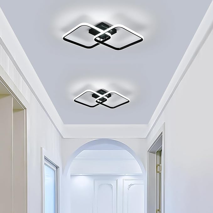 DELIPOP 25 Inch Modern Ceiling Light, 40W Sqaure LED Ceiling Light 3000k/4500k/6500k 3 Color Temperatures Adjusted Flush Mount Ceiling Light for Hallway Bedroom Bathroom Living Room