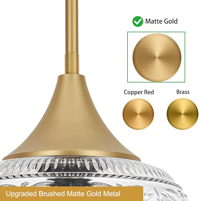 Gold Pendant Light - Modern Pendant Lights Kitchen Island with Handblown Glass, Vintage Hanging Light for Kitchen with Adjustable Height, Lithging Fixture for Dining Room Sink