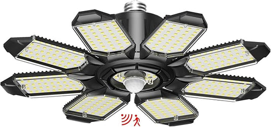 Motion Sensor Garage Light, 25000LM 250W Garage Ceiling Led Motion Activated,Motion Sensor Light Indoor with Dusk to Dawn, E26 Screw in Shop Light for Basement Barn Attic Warehouse