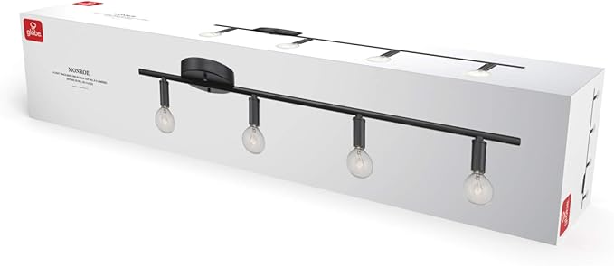 Globe Electric 59968 Monroe 4-Light Slim Profile Track Lighting, Matte Black, Bulb Not Included