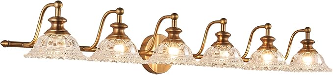 XIEDUN 45" Bathroom Light 6 Light Vanity Light Fixtures (Exclude G9 Bulb) Vanity Lights for Bathroom