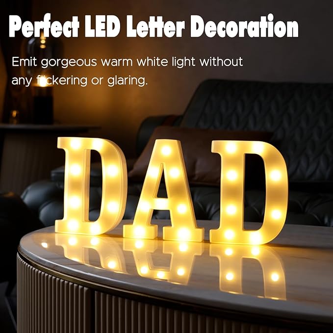 DyingSwan Small Led Marquee Letters, Light Up Letters, 8.58 Inch Led Letter Lights, Battery Powered Lighted Sign for Table, Party, Birthday, Christmas Decor (Letter D)