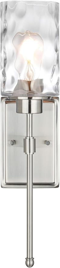 XiNBEi Lighting Wall Sconce 1 Light Sconces Wall Lighting with Glass, Modern Bathroom Vanity Light Brushed Nickel Finish XB-W1227-BN