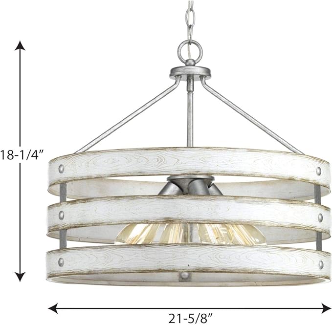 Gulliver Collection 4-Light Coastal Pendant Light Galvanized