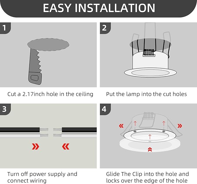 RV Recessed Ceiling Light, 3Inch RV Puck Light 12V, 400LM RV Light Interior, Camper Light Fixture for RV Motorhome Caravan Trailer Boat