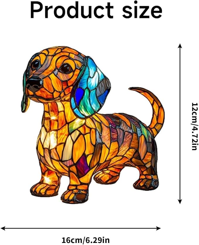 Neioaas Dachshund Lamps - Retro Dogs Stained Resin Tabletop Night Light, Dog Series Art Night Light, 3D Cute Pet Dogs Themed Lamp LED Table Lamps, Fun Gift for Dog Lovers (Dachshunds)