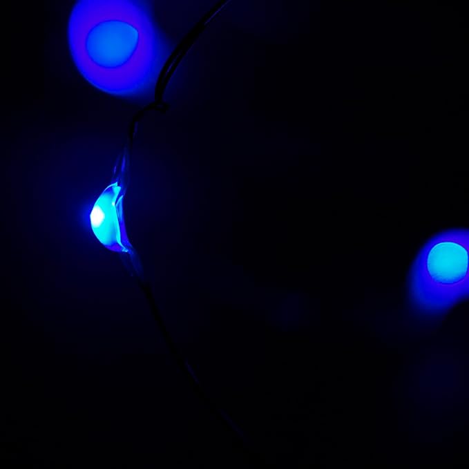 30 LED Wire Twinkle Fairy Lights, Battery Powered, Waterproof — Christmas, Holidays, Halloween, Wedding — Bedroom, Living Room — 9.5 Ft, Blue, Indoor & Outdoor