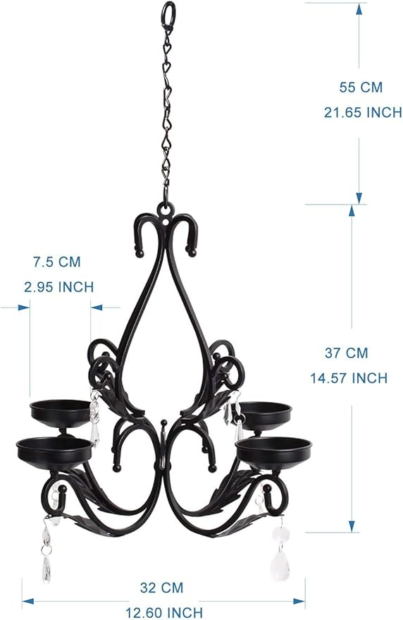 3 in 1 Ambient Lighting Chandelier Chain Hang Metal Wall Sconce