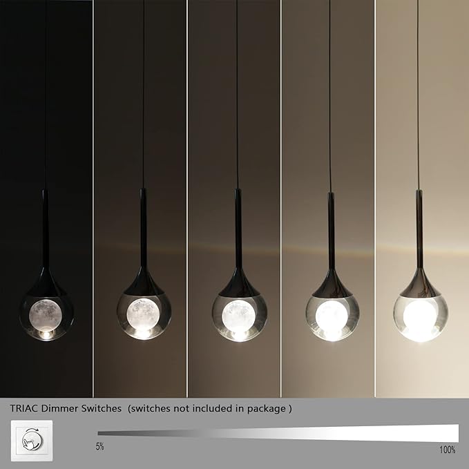 Sedelan Crystal Pendant Light, Modern Pendant Lights Kitchen Island 1-Light, LED 5W Mini Pendant Lighting, Fancy Island Lights for Kitchen Bedroom Dining Room Bathroom Bar, Chrome