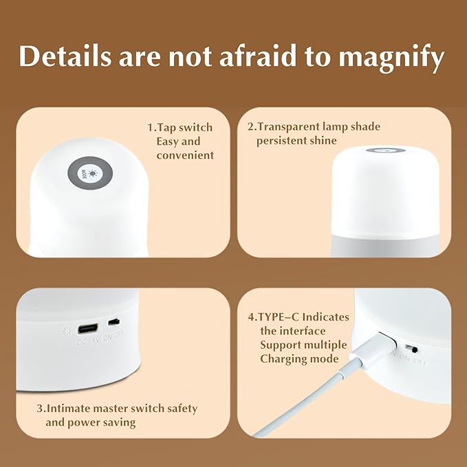 Portable Baby Night Light，Touch Lamp for Bedroom, Rechargeable 2400mAh Small LED Table Lamps, Remote Control, 3 Color Egg Nightstand Lamp,Breastfeeding, Sleep Aid,