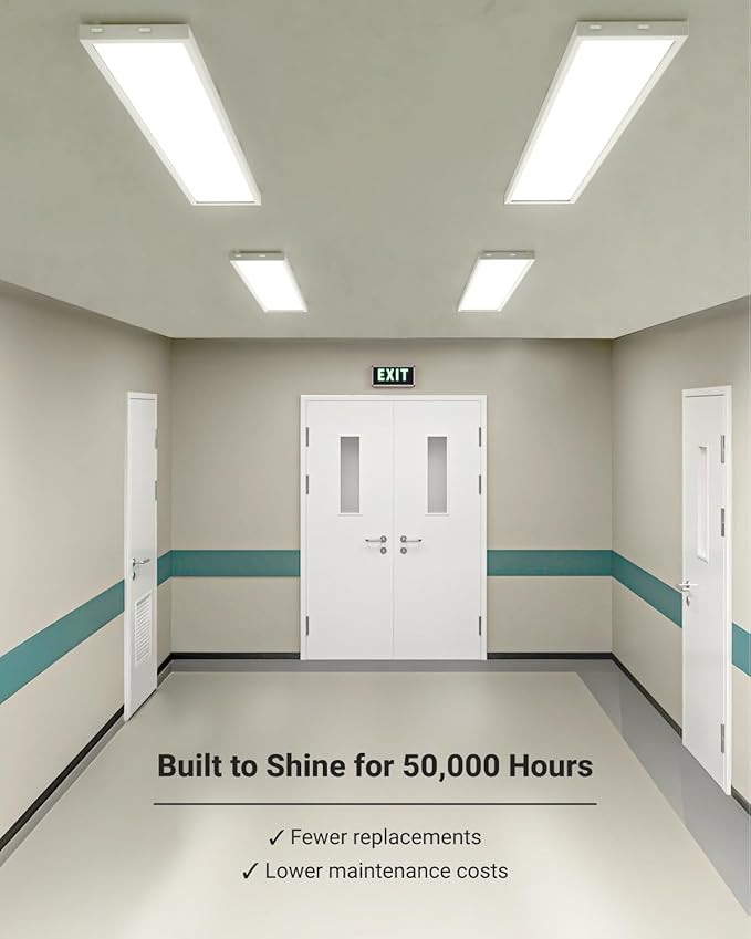 Sunco 12 Pack 1x4 LED Flat Panel Light, Dual Selectable CCT 3500K/4000K/5000K & Selectable Wattage 30W/40W/46W, 5700LM, 0-10V Dimming, Surface Mount, Matte White Drop Ceiling Fixture - ETL, DLC
