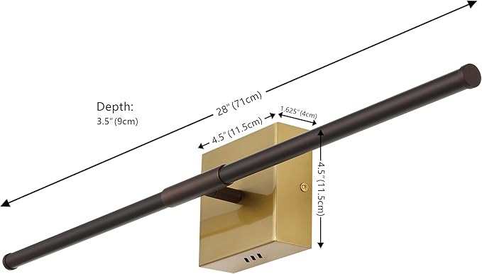 JONATHAN Y 28" Oil Rubbed Bronze/Brass Gold Modern Dimmable Integrated LED Wall Sconce, Metal Vanity Light for Bathroom Mirror Bedroom Hallway, Sleek Hardwired Wall Lamp Fixture, 3000K (JYL7022F)