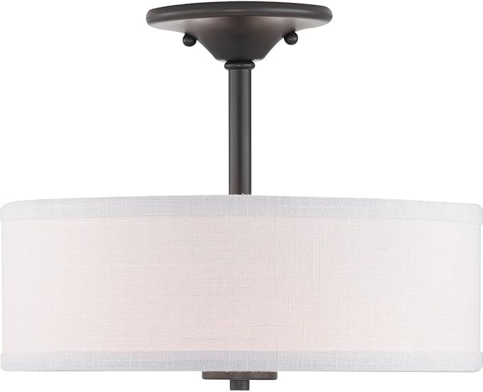 Progress Lighting Inspire Collection 13" Two-Light Semi-Flush, 10.13x13.00x13.00, Black