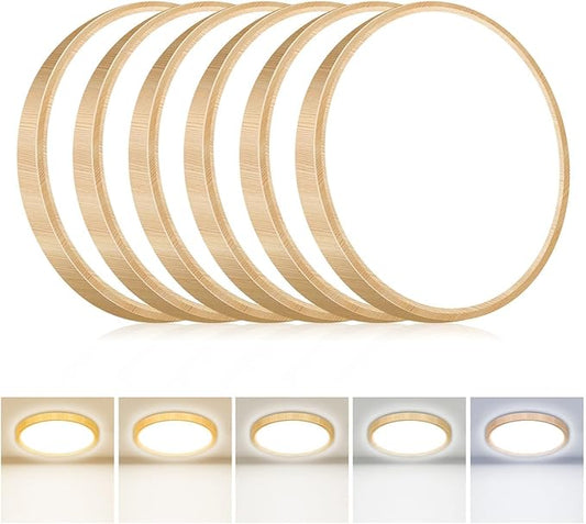 hepside 6PACK Flush Mount LED Ceiling Light Fixture 5CCT 7Inch 15W & 100W Equivalent Closet Light Fixture,Small Round Slim Surface Ceiling Lamp for Hallway,Bathroom,Bedroom,Kitchen,Interior