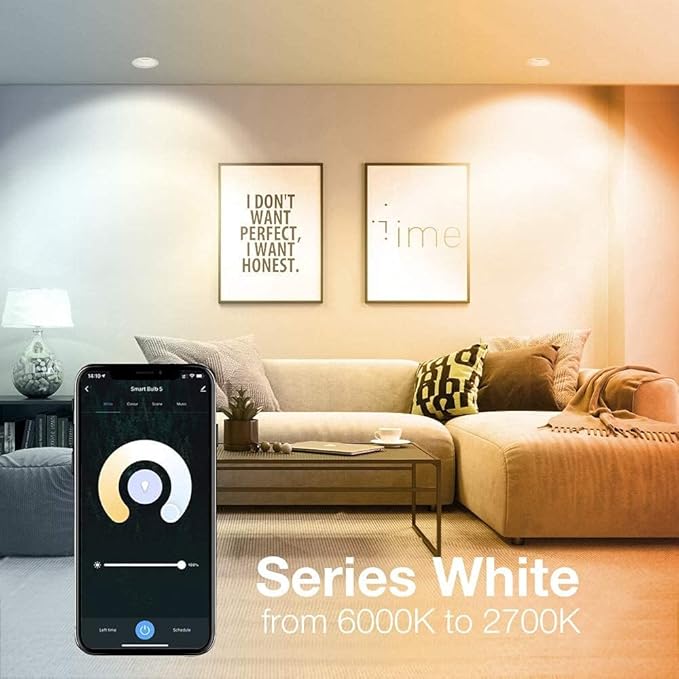 LEDLightsWorld 3 inch Smart Recessed Lighting, 110V 5W, WiFi RGBCW 2700K-6000K Dimmable Color Changing LED Retrofit Downlight, CRI 80 with Driver, Compatible with Alexa/Google Assistant, 4 Pack