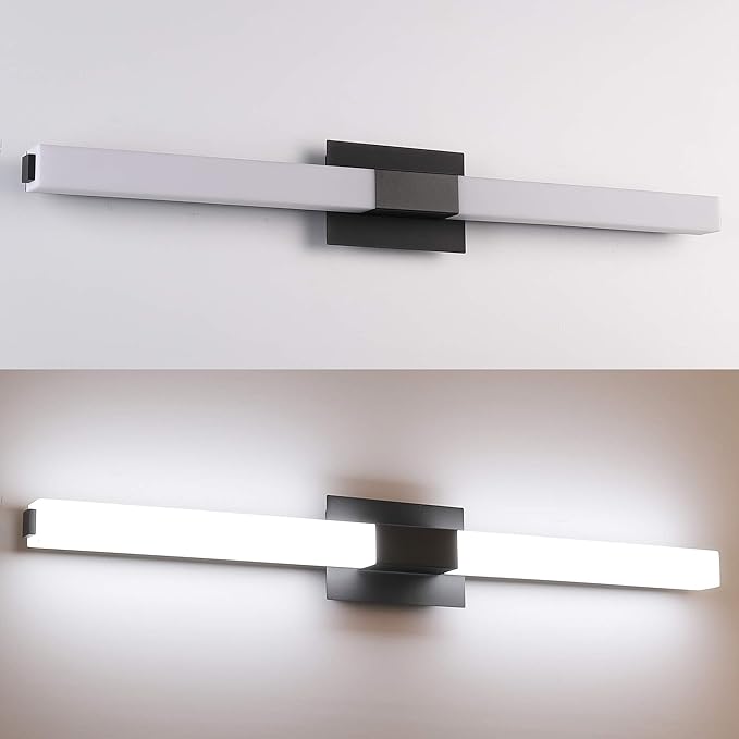 ZUZITO Black Modern Bathroom Light Fixtures Over Mirror 39.4 inch LED Vanity Lights Bar for Bath (S16001-1000mm)