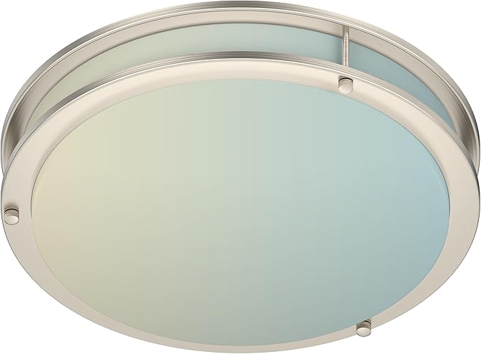 DYMOND LED Ceiling Light Flush Mount Dimmable Adjustable Lighting from Warm White to Daylight 2700K 3000K 3500K 4000K 5000K 5 in 1 Selectable CCT (Brushed Nickel, 16 Inch)