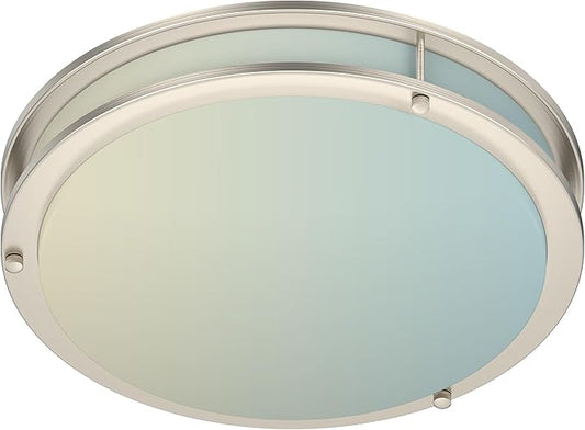 DYMOND LED Ceiling Light Flush Mount Dimmable Adjustable Lighting from Warm White to Daylight 2700K 3000K 3500K 4000K 5000K 5 in 1 Selectable CCT (Brushed Nickel, 16 Inch)