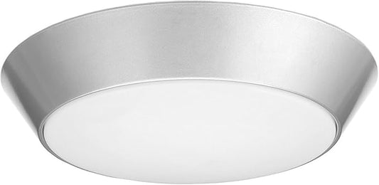 Lithonia Lighting 13 inch Round LED Flush Mount Thin Ceiling Light Mount, Nickel, 3000K, Dimmable (FMML 13 830 DNA)