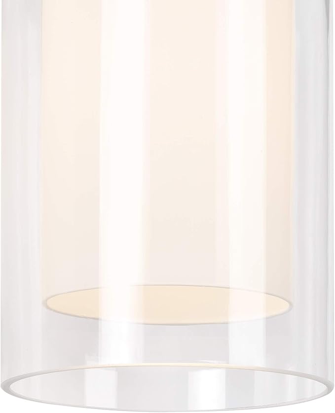 Design House 589010-BLK Hansen Modern Contemporary 1-Light Indoor/Outdoor Dimmable Wall Light with Open Bottom Frosted Inner, Matte Black