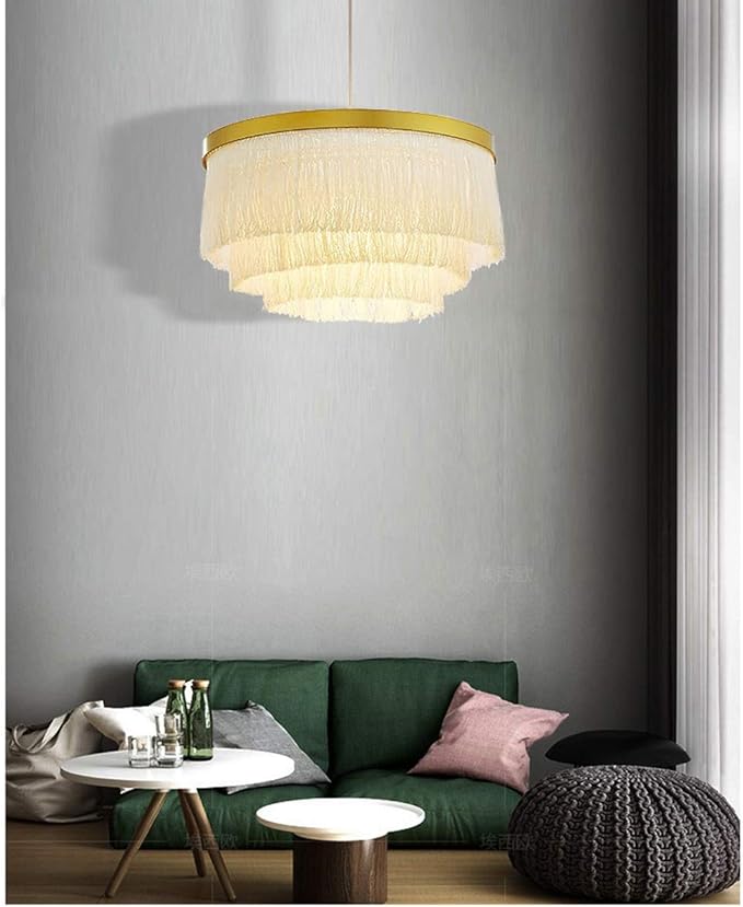 Nordic Romantic Pendant Lighting Tassel Chandeliers Creative Modern Ceiling Lights 3 Tiers in White